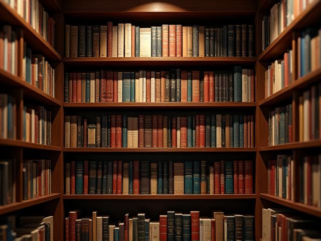 Estantería llena de libros variados y bien organizados